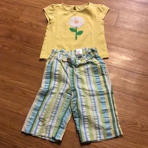 Matching Yellow shirt and Striped Pants